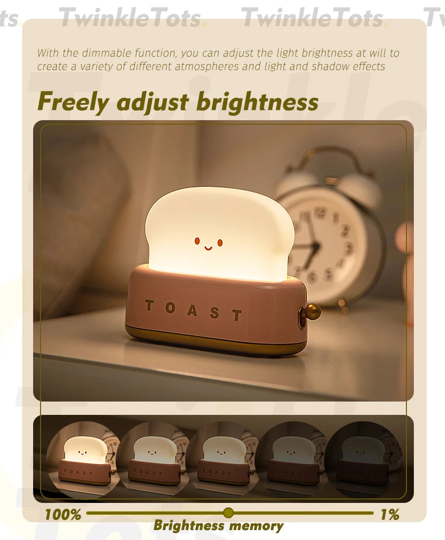 Bread-Shaped Warm Glow Night Light - Pretty Lamp