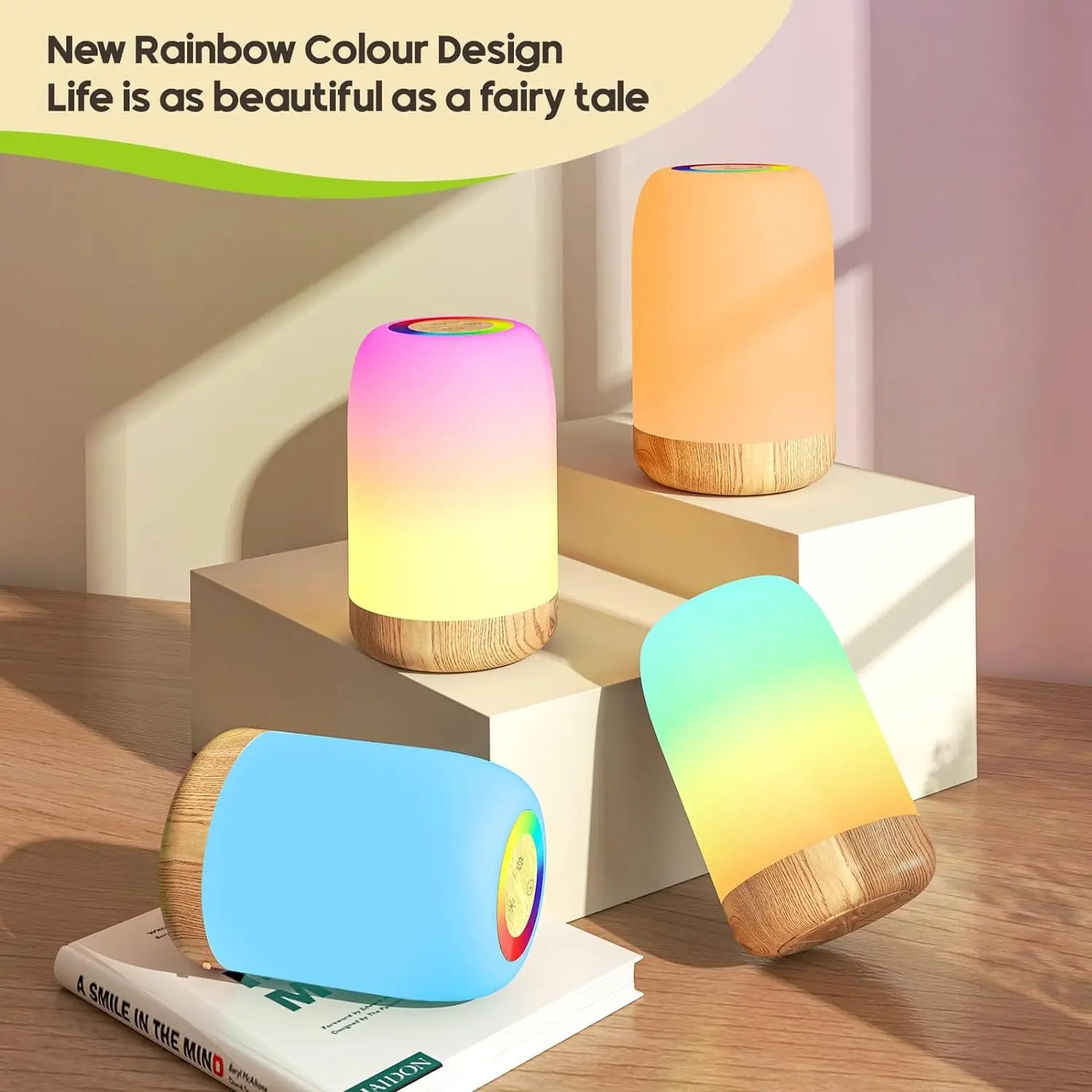 Touch Dimmable RGB Bedside Lamp with Timer - Pretty Lamp