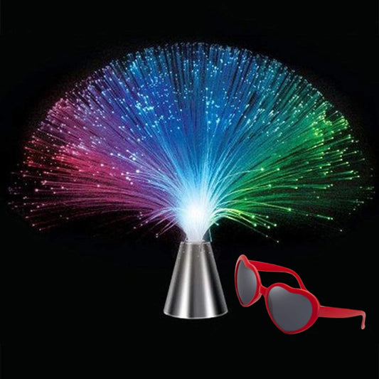 Multi-Color Fiber Optic Light Heart Effect Spread