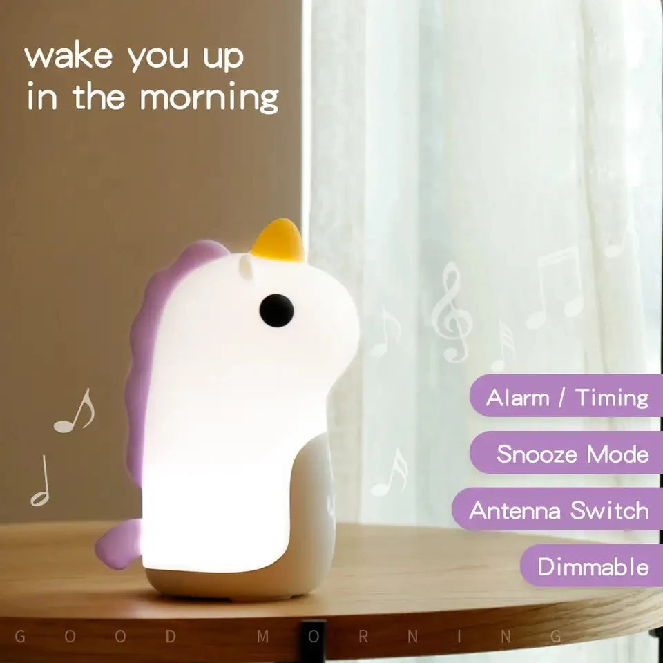 Unicorn Alarm Clock Night Light - Pretty Lamp