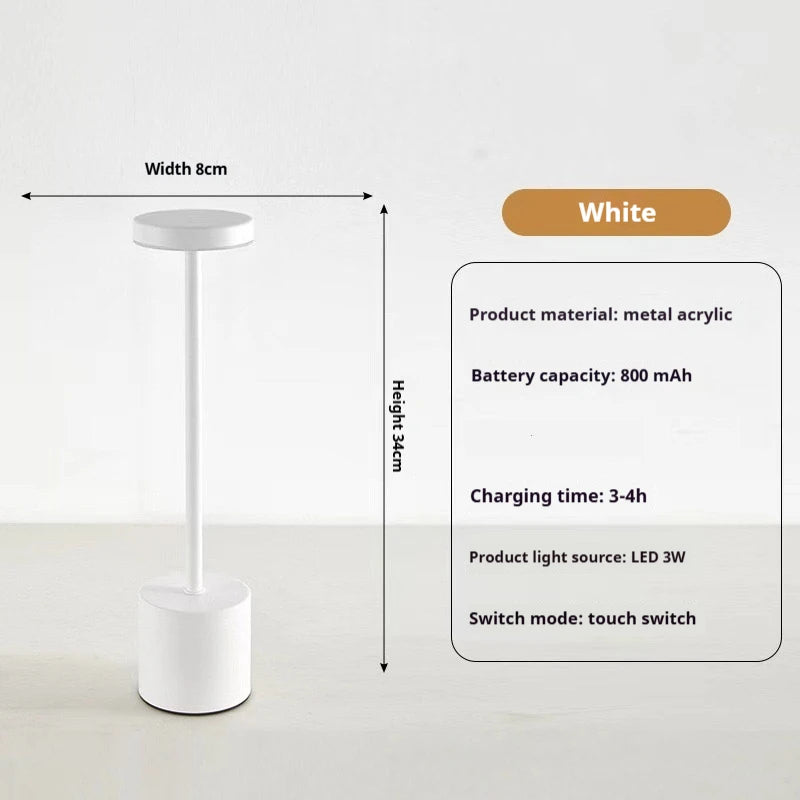 USB Metal Rechargeable Table Lamp - Pretty Lamp