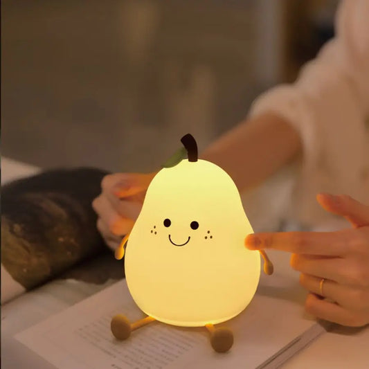 LED Banana, Mango, Pear Fruit Silicone Night Light - Pretty Lamp