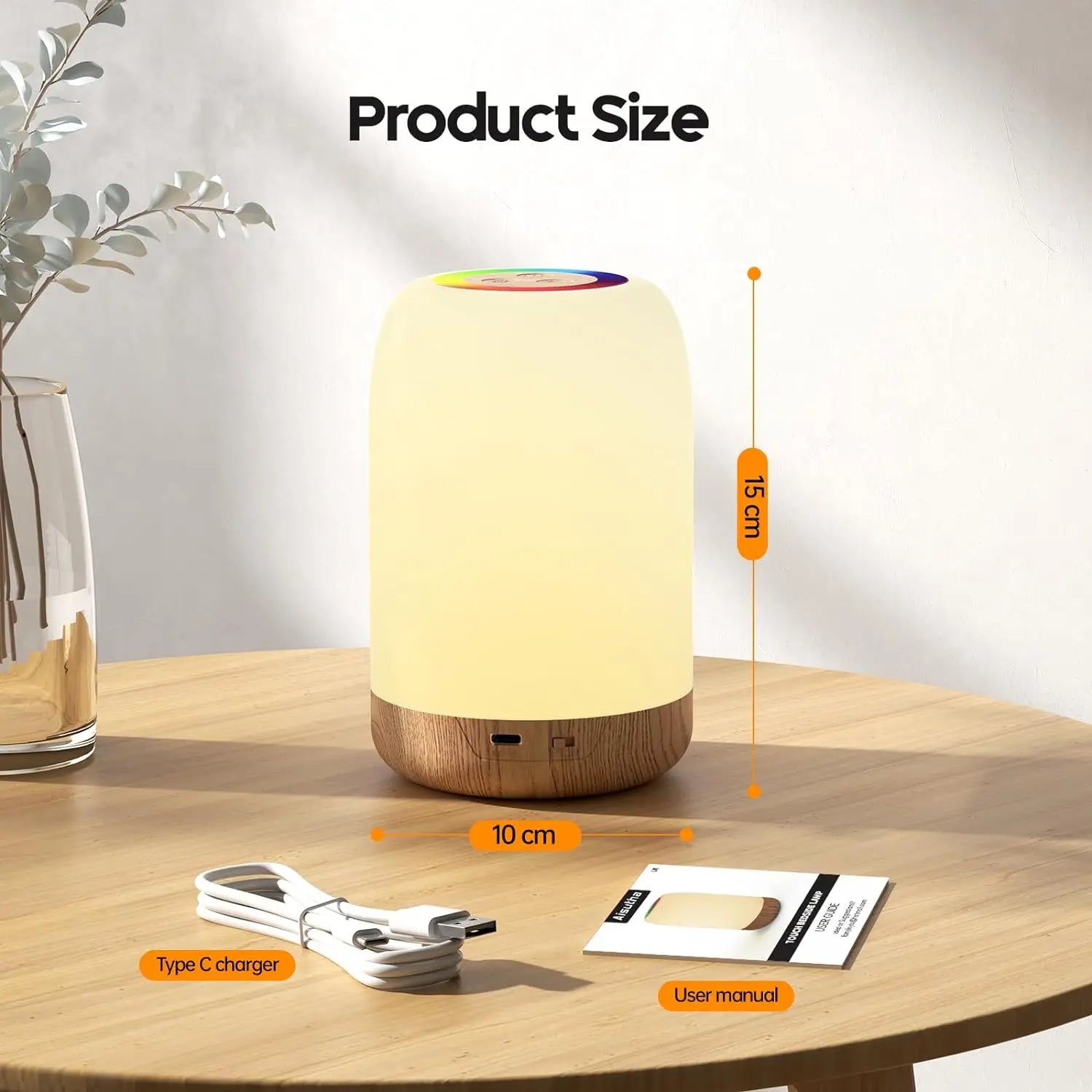 Touch Dimmable RGB Bedside Lamp with Timer - Pretty Lamp