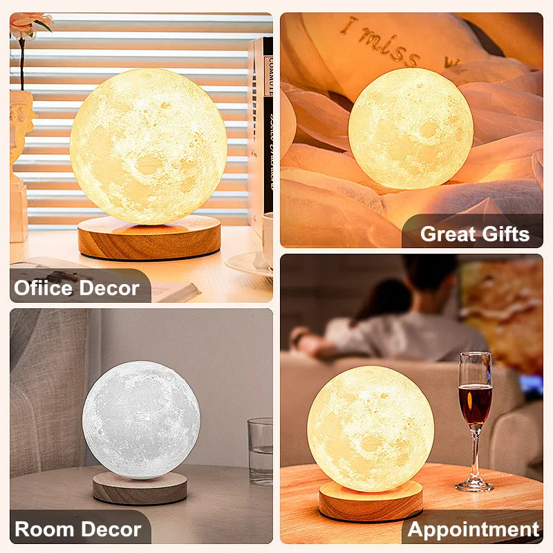 3D Moon Lamp - 360° Rotating, Touch Control, Multi-Color LED - Pretty Lamp