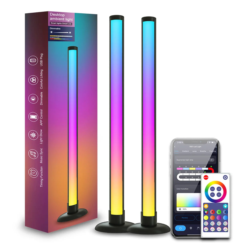 RGB Ambient Light with Wi-Fi, Bluetooth, and Double-Sided Luminous Display - Pretty Lamp