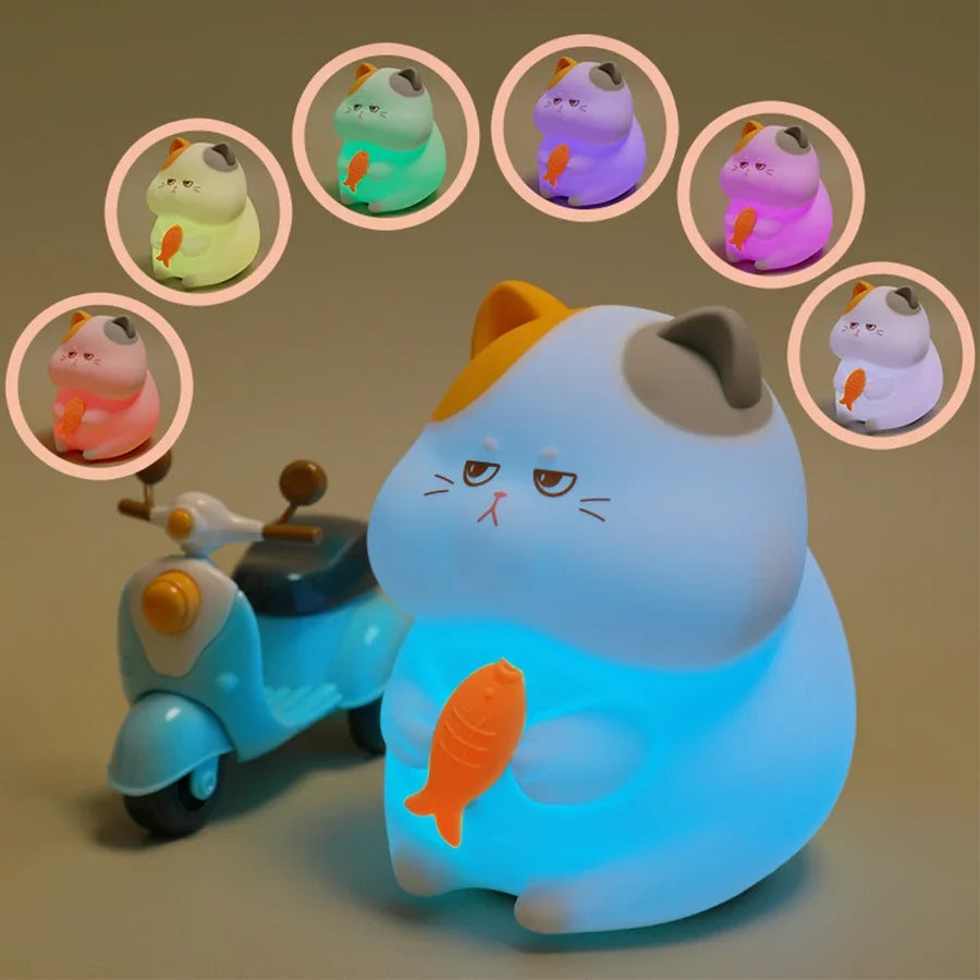 Gluttonous Cat Night Light - Pretty Lamp