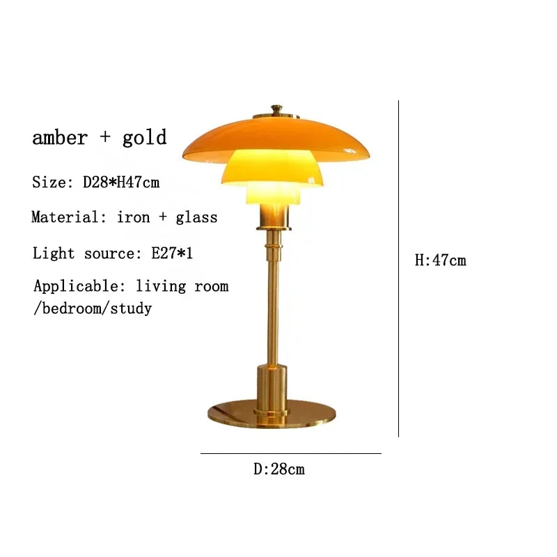 Modern Danish Designer Glass LED Table Lamp - Pretty Lamp