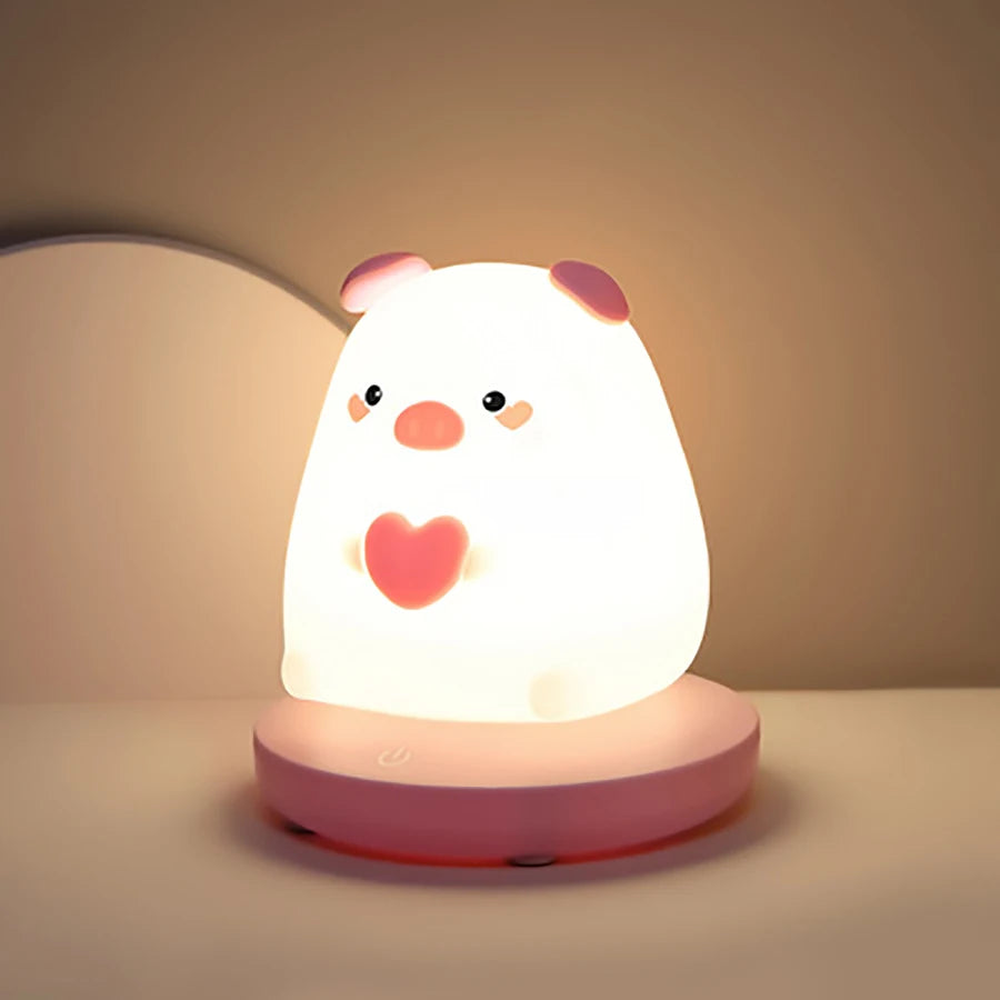 Cute Animal Pig & Rabbit Touch Sensor Dimmable Lamp - Pretty Lamp