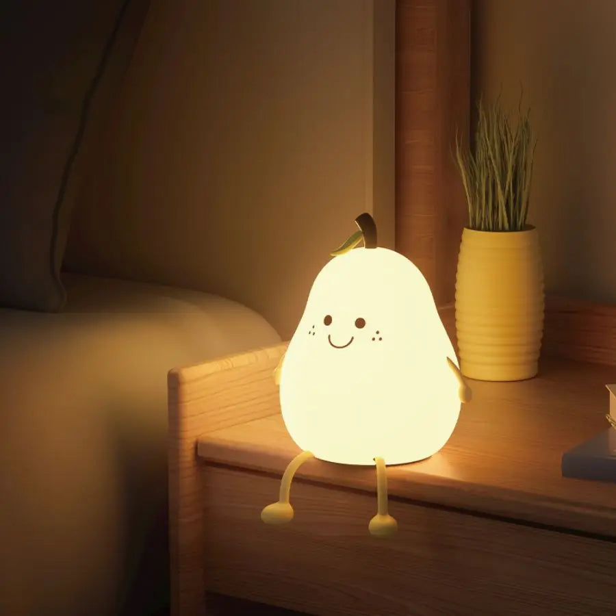 LED Banana, Mango, Pear Fruit Silicone Night Light - Pretty Lamp