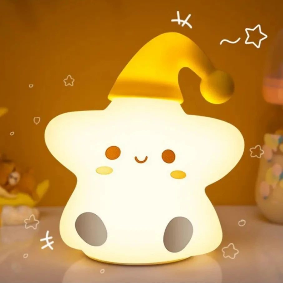 Adorable Animal-Themed Night Light - Panda, Rabbit, Duck & Cloud Star - Pretty Lamp